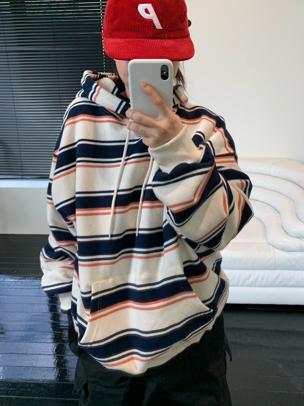 LINE_ALBUM_4OA16  165以下也可以穿的親膚薄絨混色直線條帽T-2色  $1650_241110_29