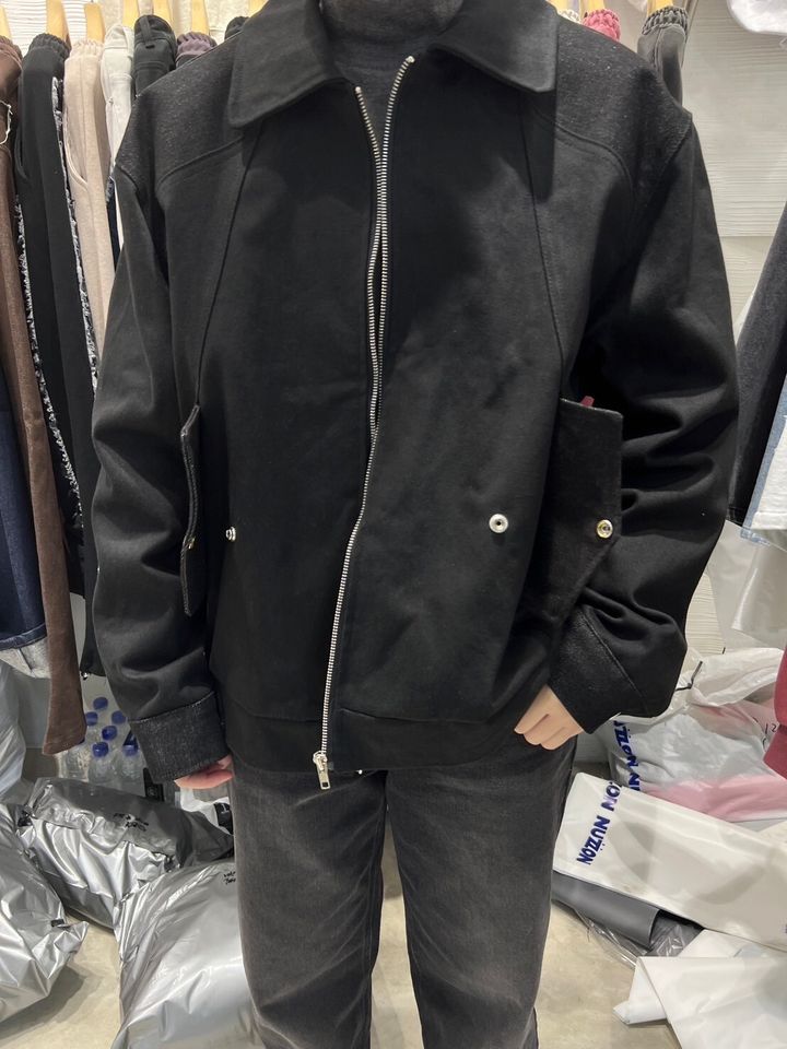 LINE_ALBUM_4DN07   丹寧x帆布拼接硬挺夾克外套 -2色 $1850_241203_1