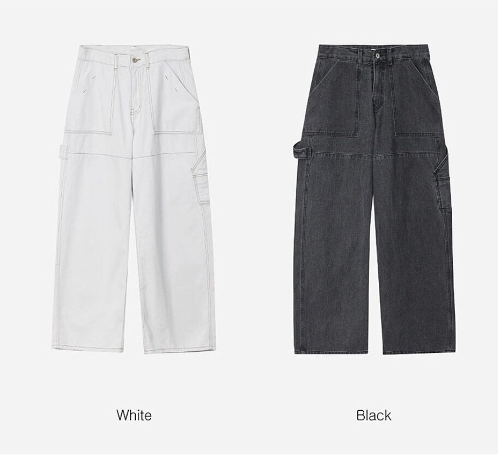 LINE_ALBUM_5MN14 反車線牛仔工裝寬褲 -2色  $1750_250307_50