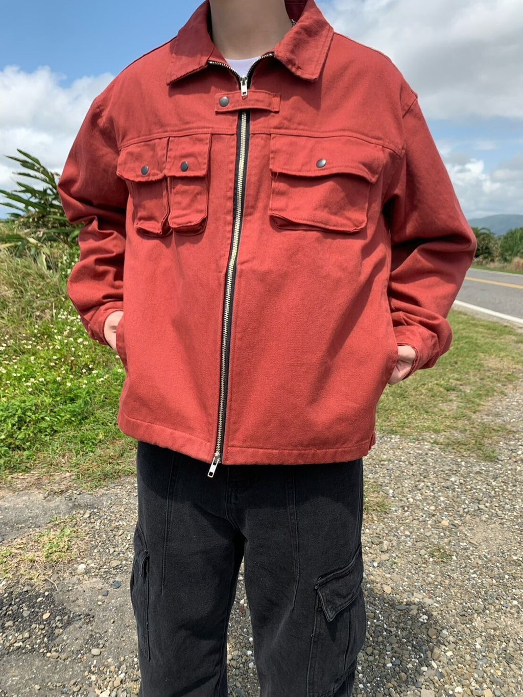 LINE_ALBUM_5MA28   行走的桃花樹 硬挺 短版 帆布 口袋夾克外套 -4色  $2450_250312_25