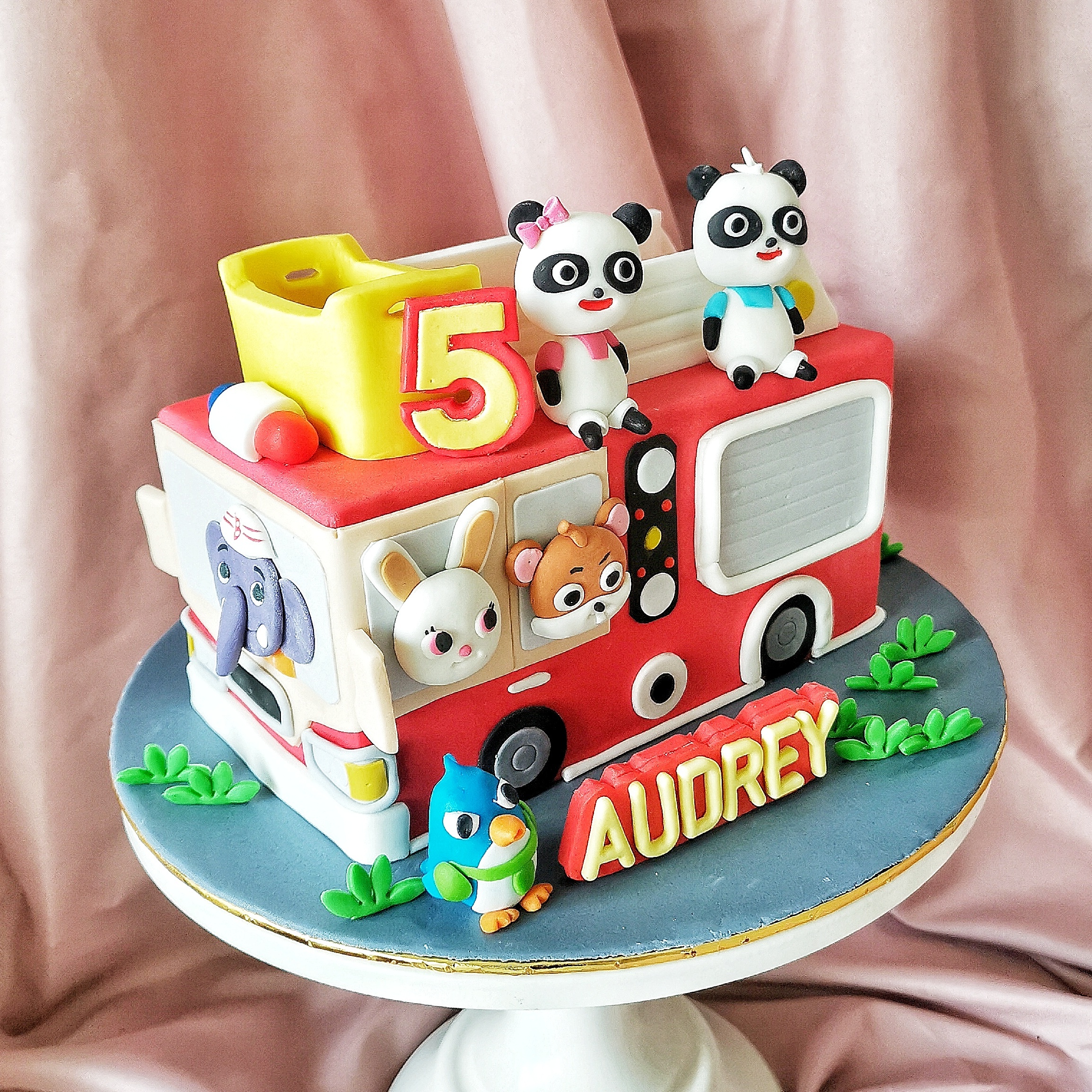 Baby Bus Panda Cake Topper Decoration Kek Hiasan – Ins Cake Deco