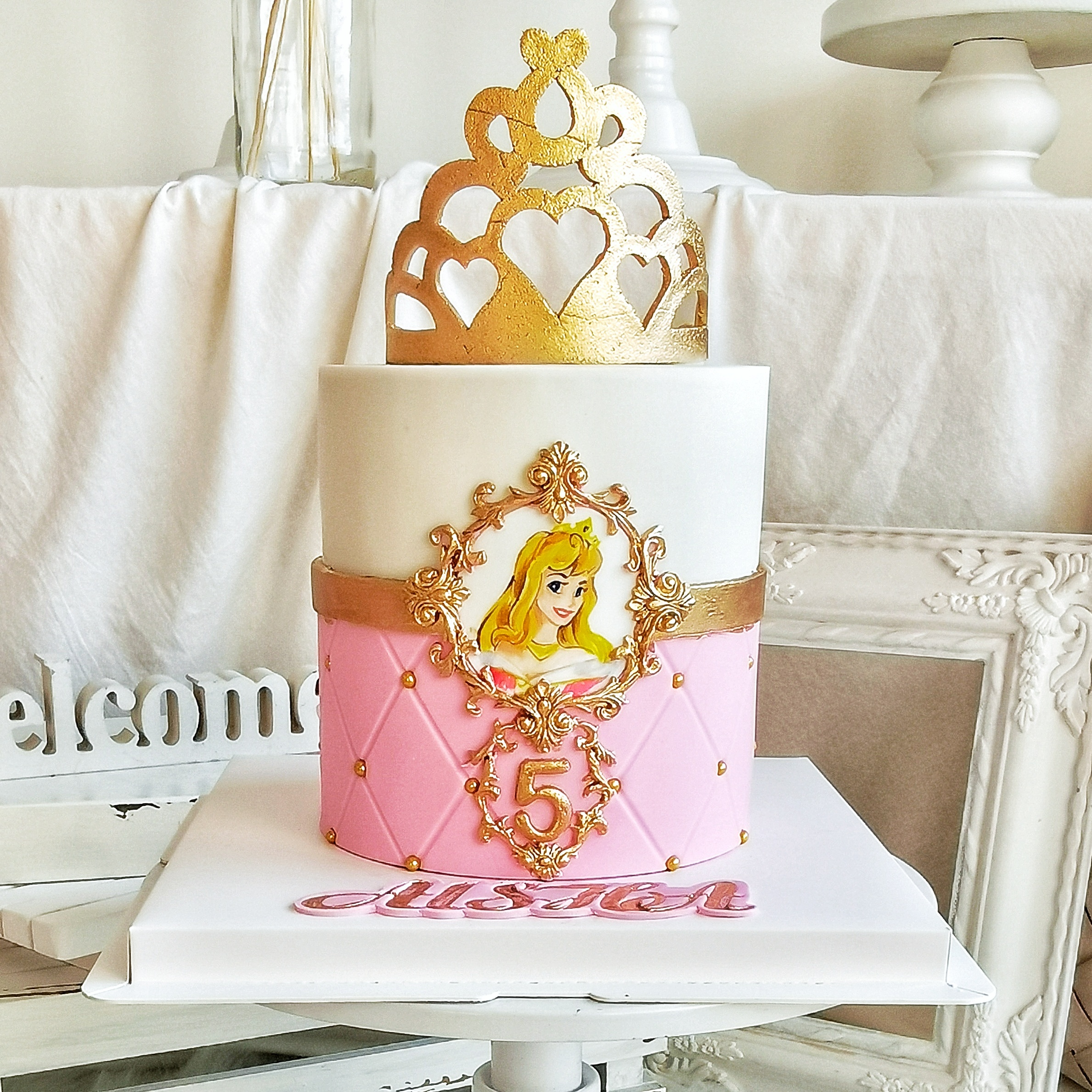 Buy Online Princess Aurora Castle Cake | Princess birthday cakes | The  French Cake Company