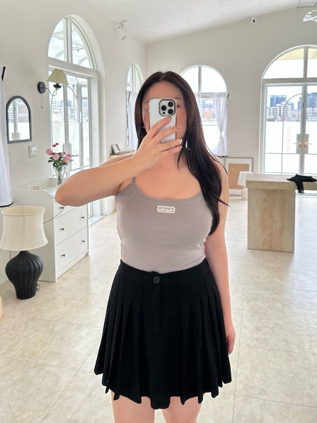 (正韓)刺繡蕾絲短版羅紋胸墊背心 (20)