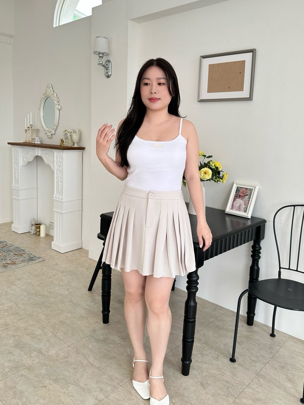 (正韓)刺繡蕾絲短版羅紋胸墊背心 (22)