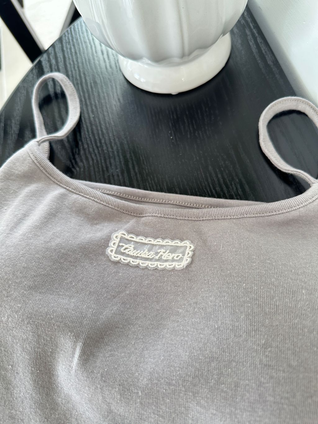 (正韓)刺繡蕾絲短版羅紋胸墊背心 (16)