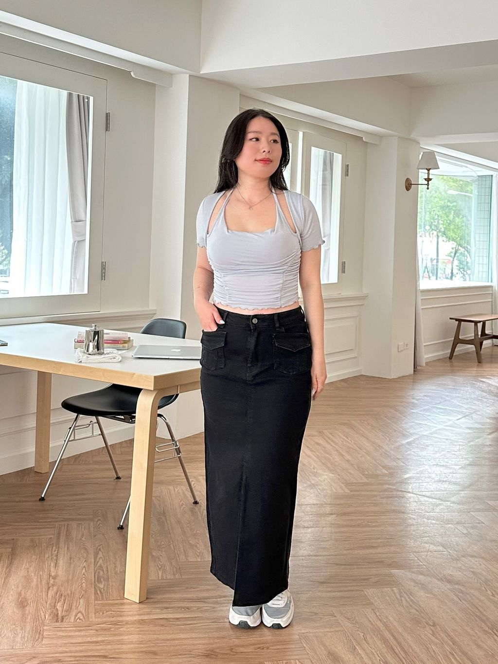 (正韓)性感綁帶抓皺上衣(附胸墊) (19)