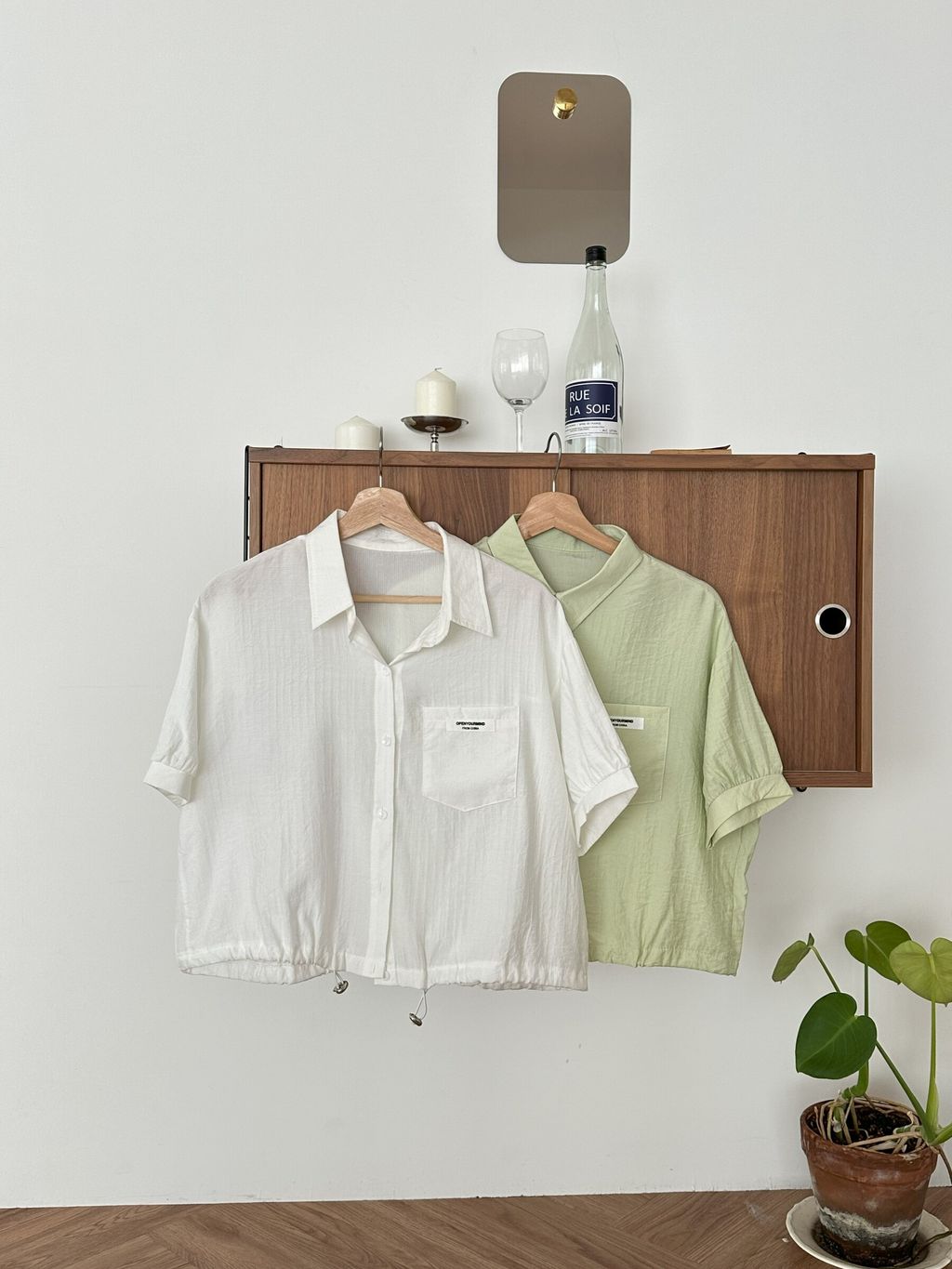 透肌感短版襯衫 (5)