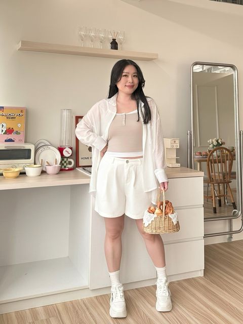 壓褶牛仔短褲 (7)