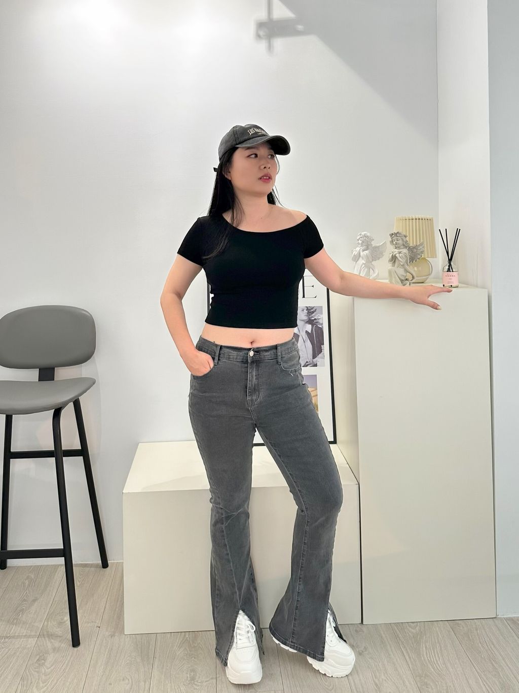 顯瘦斜肩胸墊TEE (4)