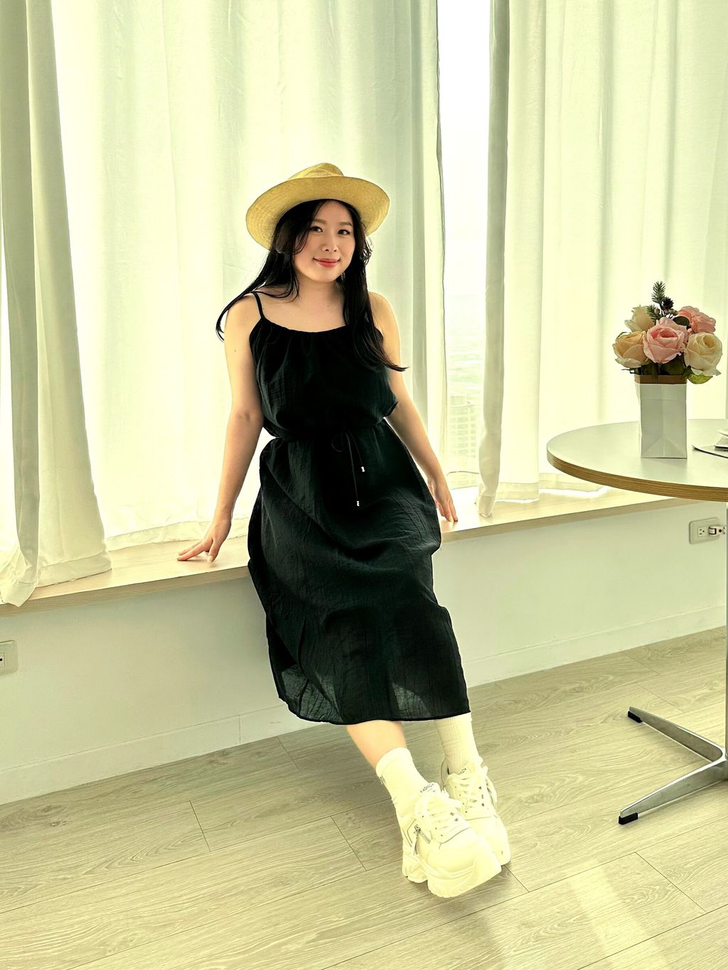 細肩肌理感長洋(附綁帶) (4)