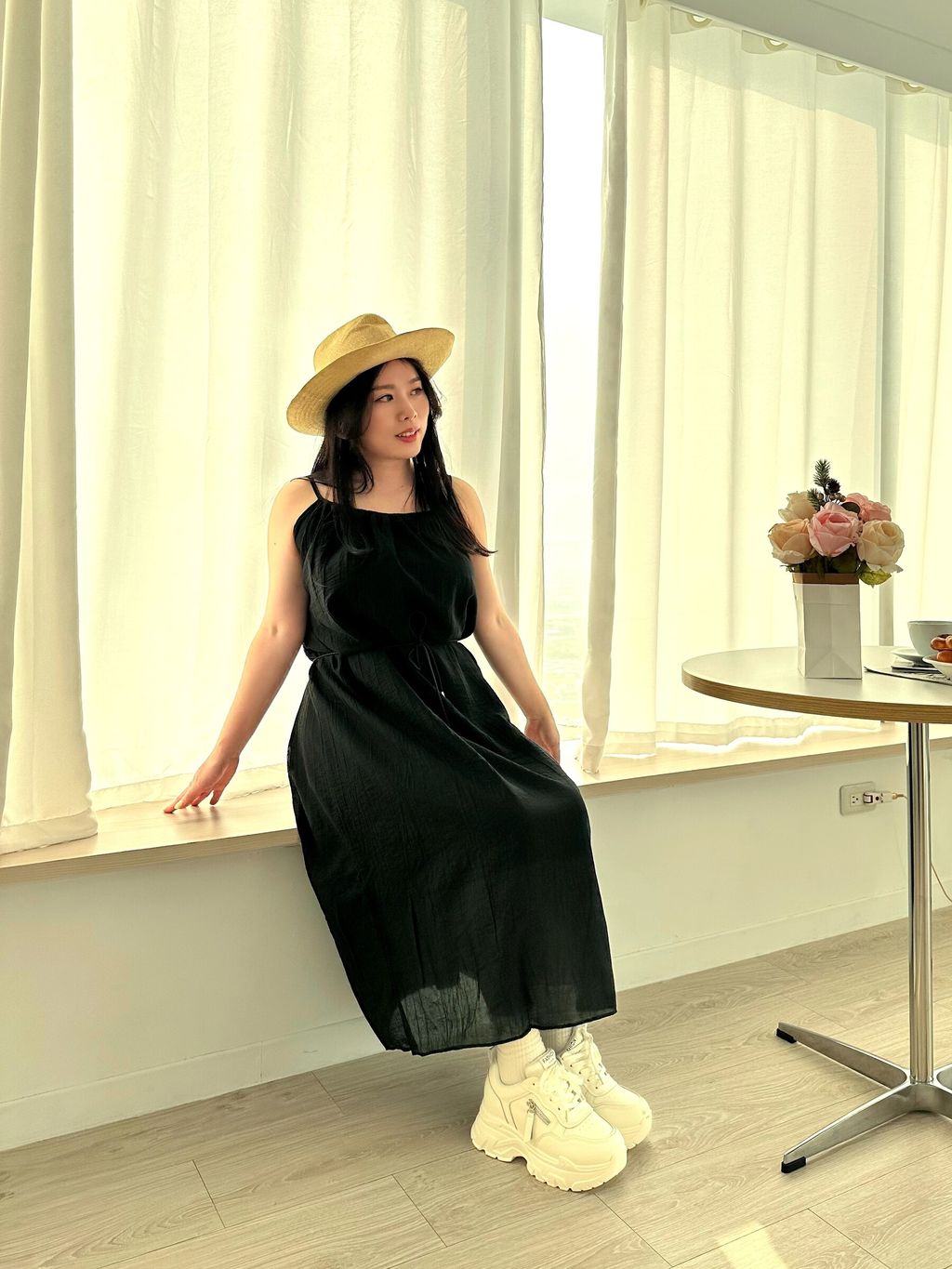 細肩肌理感長洋(附綁帶) (3)