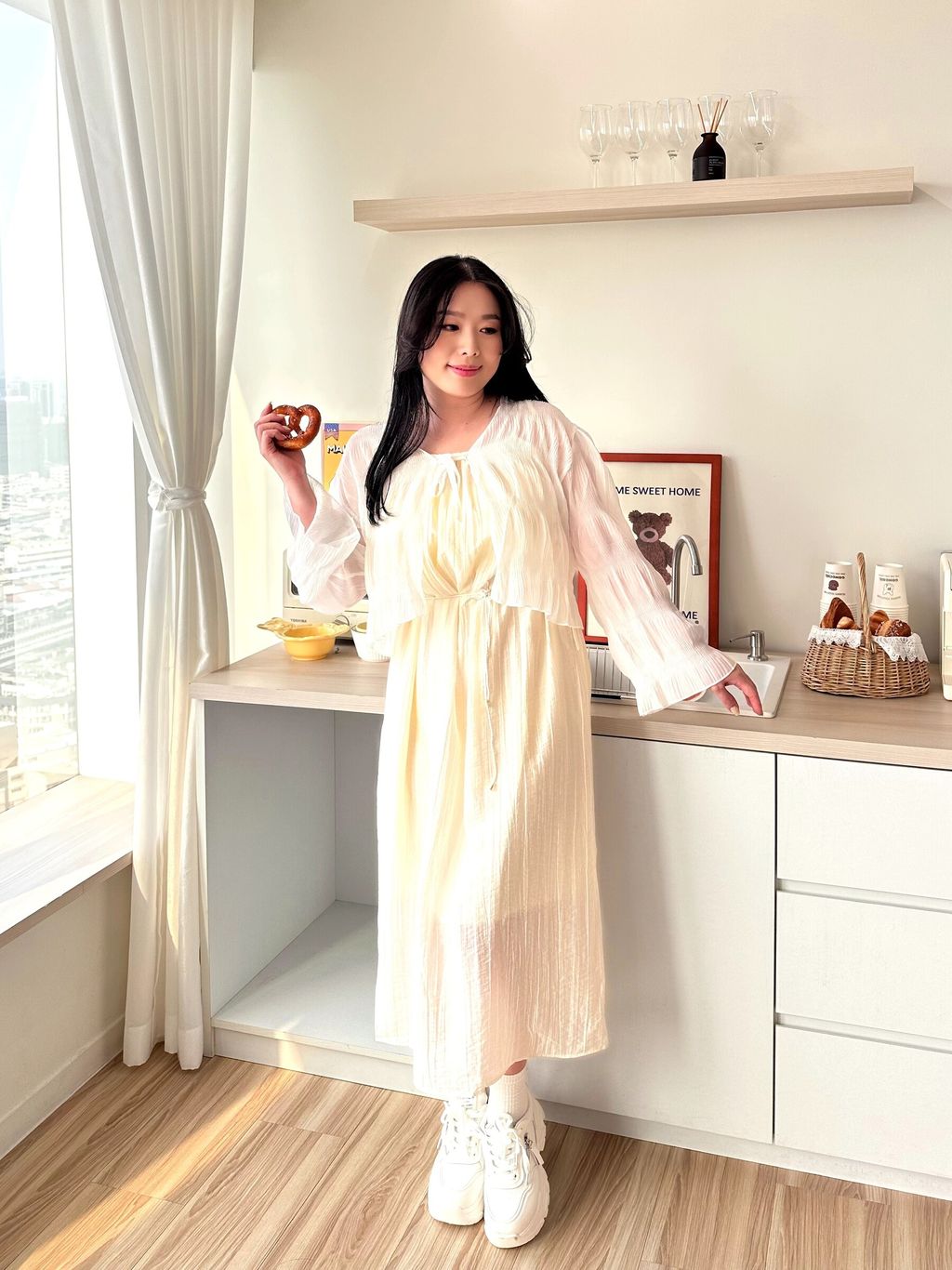 細肩肌理感長洋(附綁帶) (5)