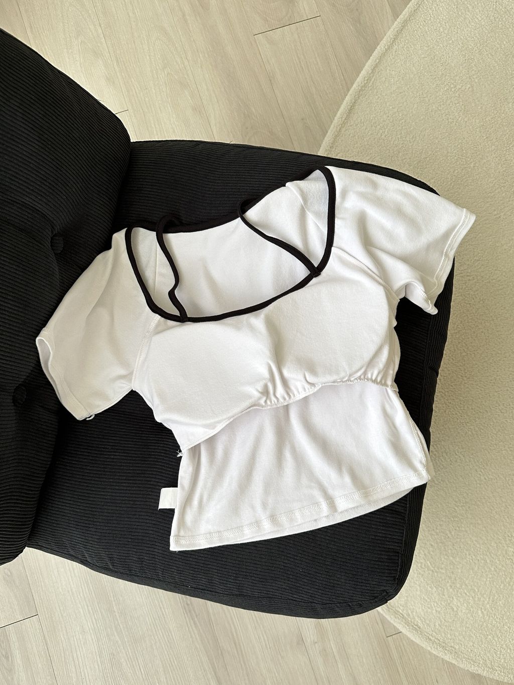 (正韓)小香感拼接胸墊上衣 (11)