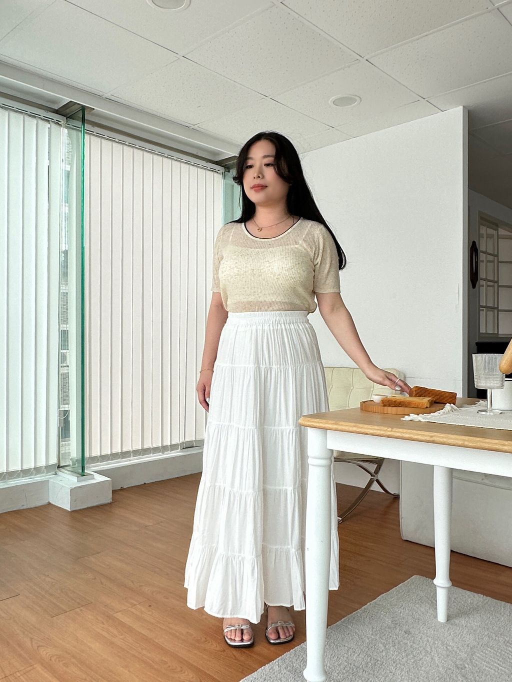 三色拼邊針織T (4)