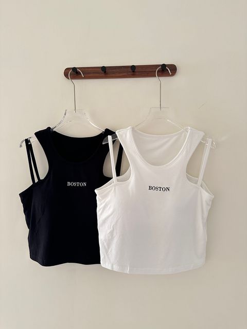 刺繡挖肩胸墊背心 (1)