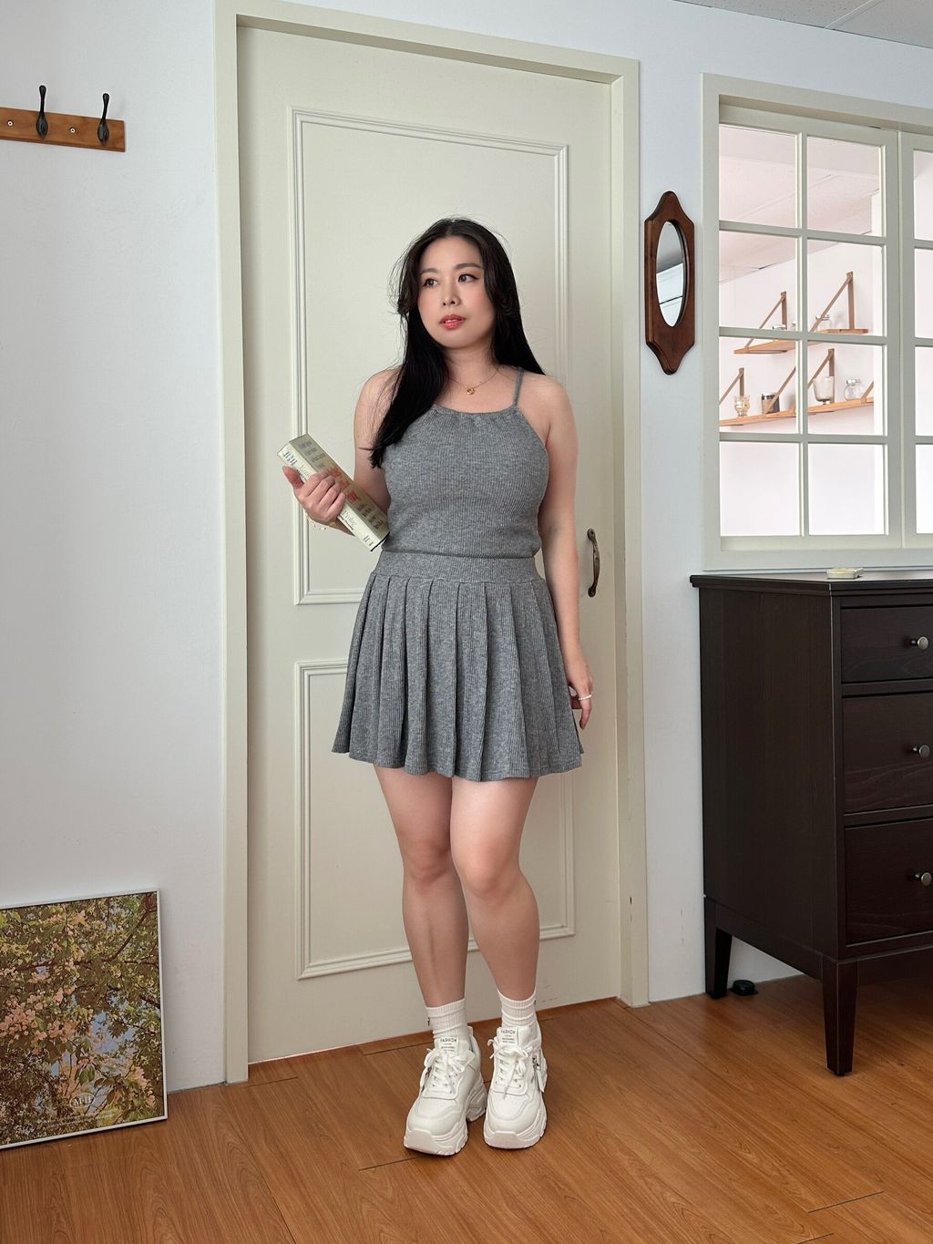 美背羅紋背心套裝(附胸墊) (13)