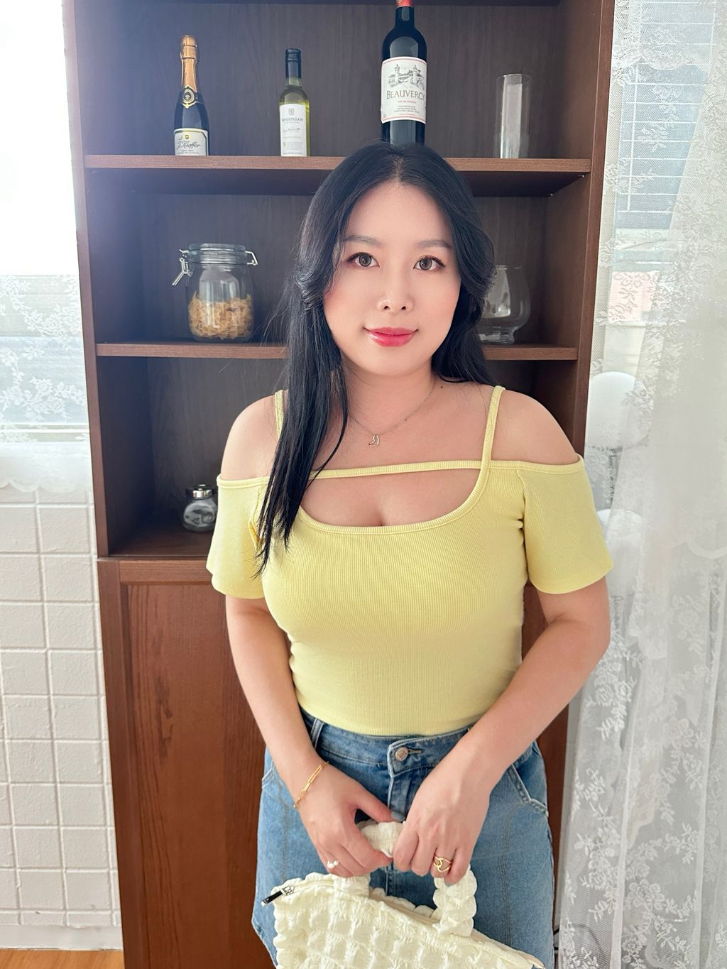 (正韓)小辣涼感一字領胸墊上衣 (1)