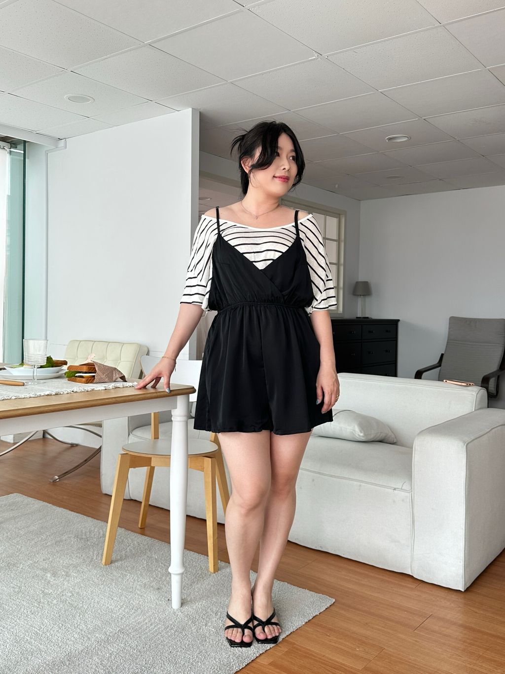 雪紡連身褲套裝 (2)