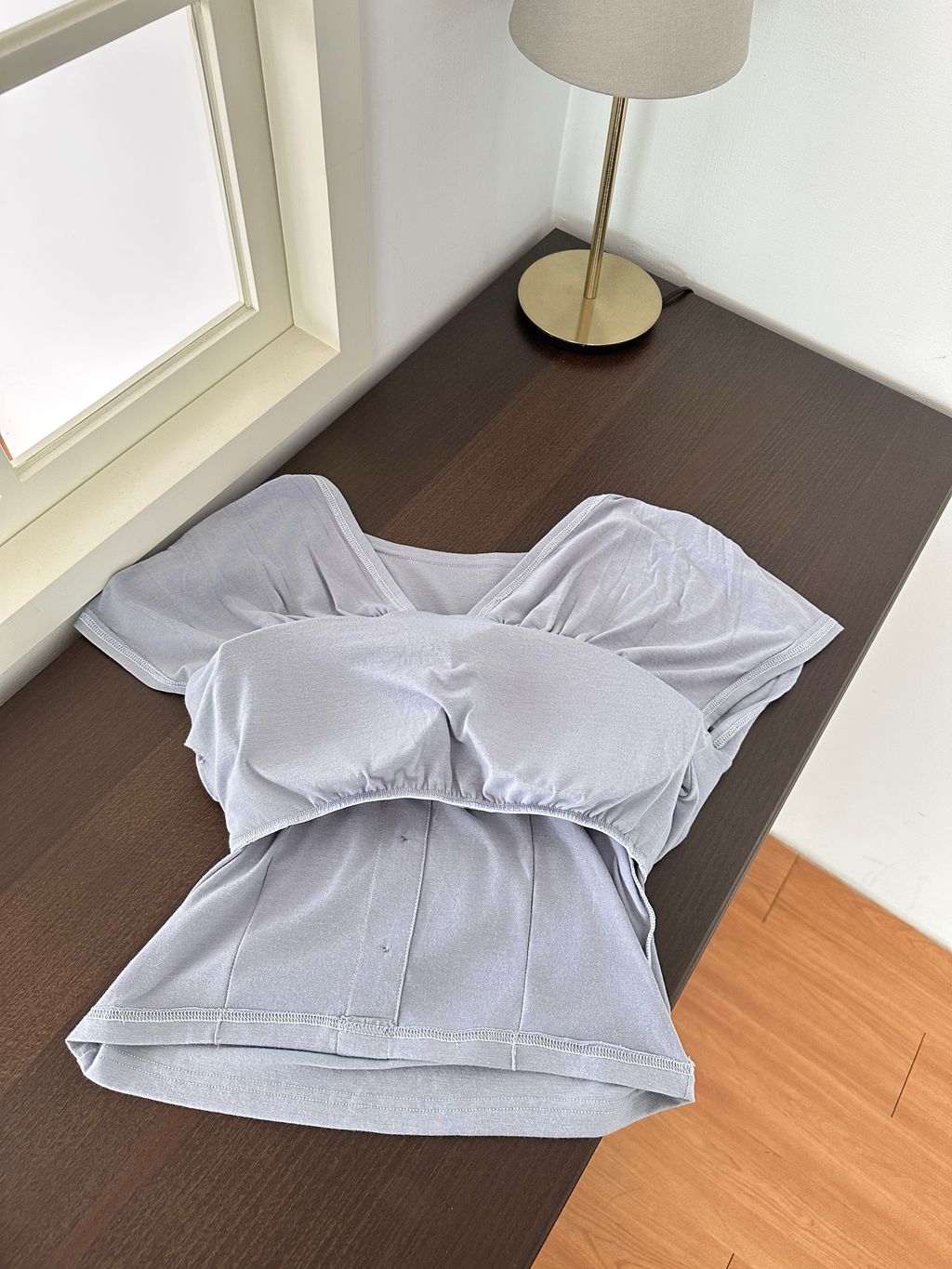 溫柔感褶皺胸墊上衣 (5)