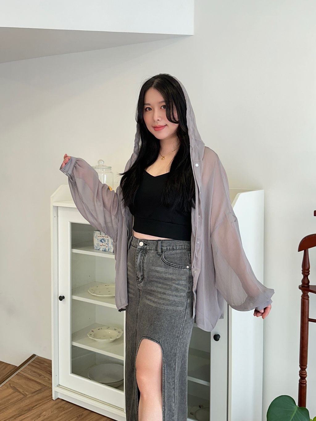 雪紡連帽罩衫 (7)