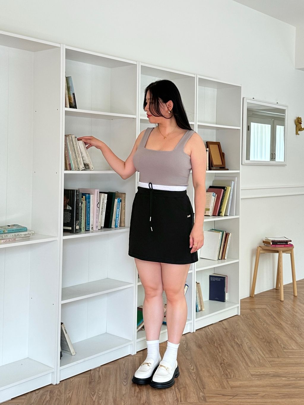 拚色休閒短裙 (15)