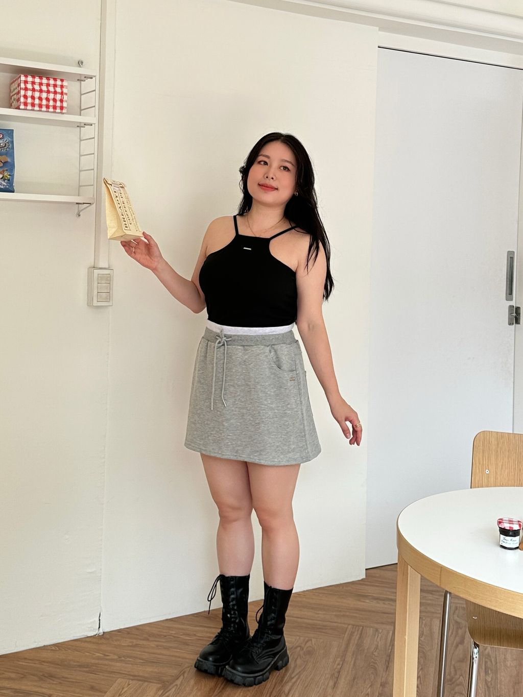 拚色休閒短裙 (13)