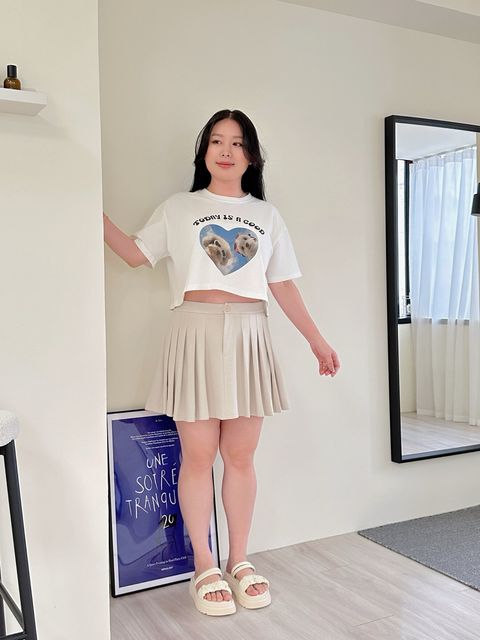 愛心狗狗寬鬆短版T (3)