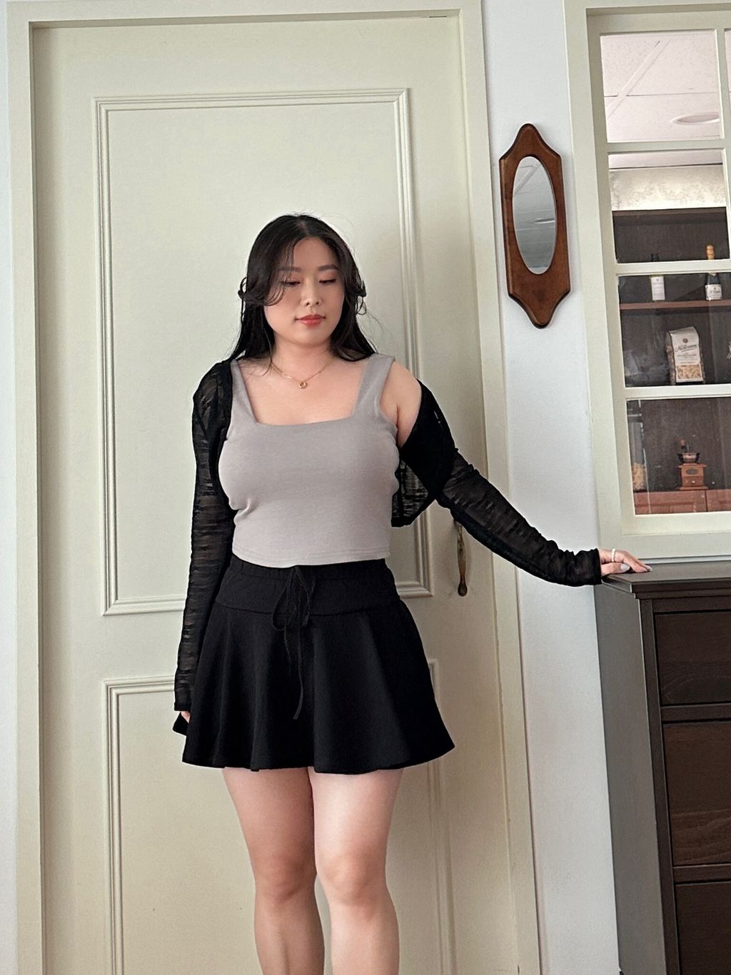 蕾絲透膚罩衫 (4)