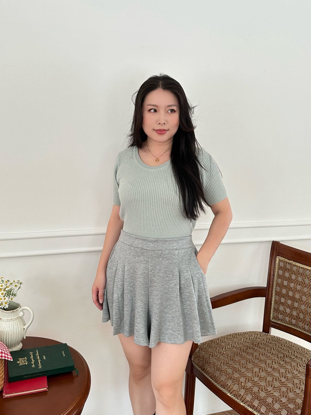 A字雙褶短褲 (19)