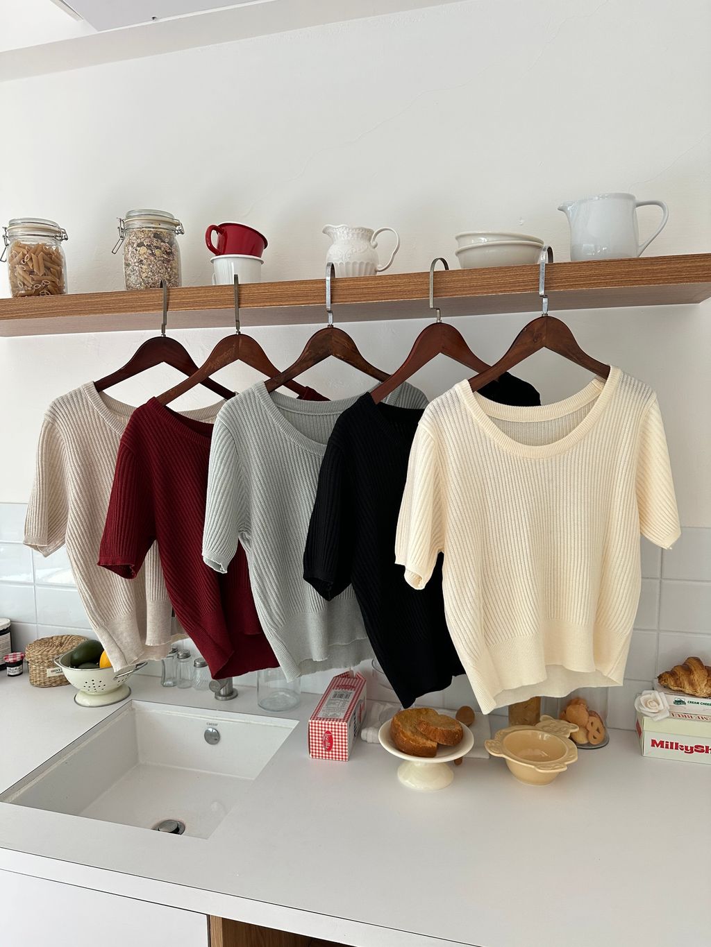 圓領針織上衣 (2)