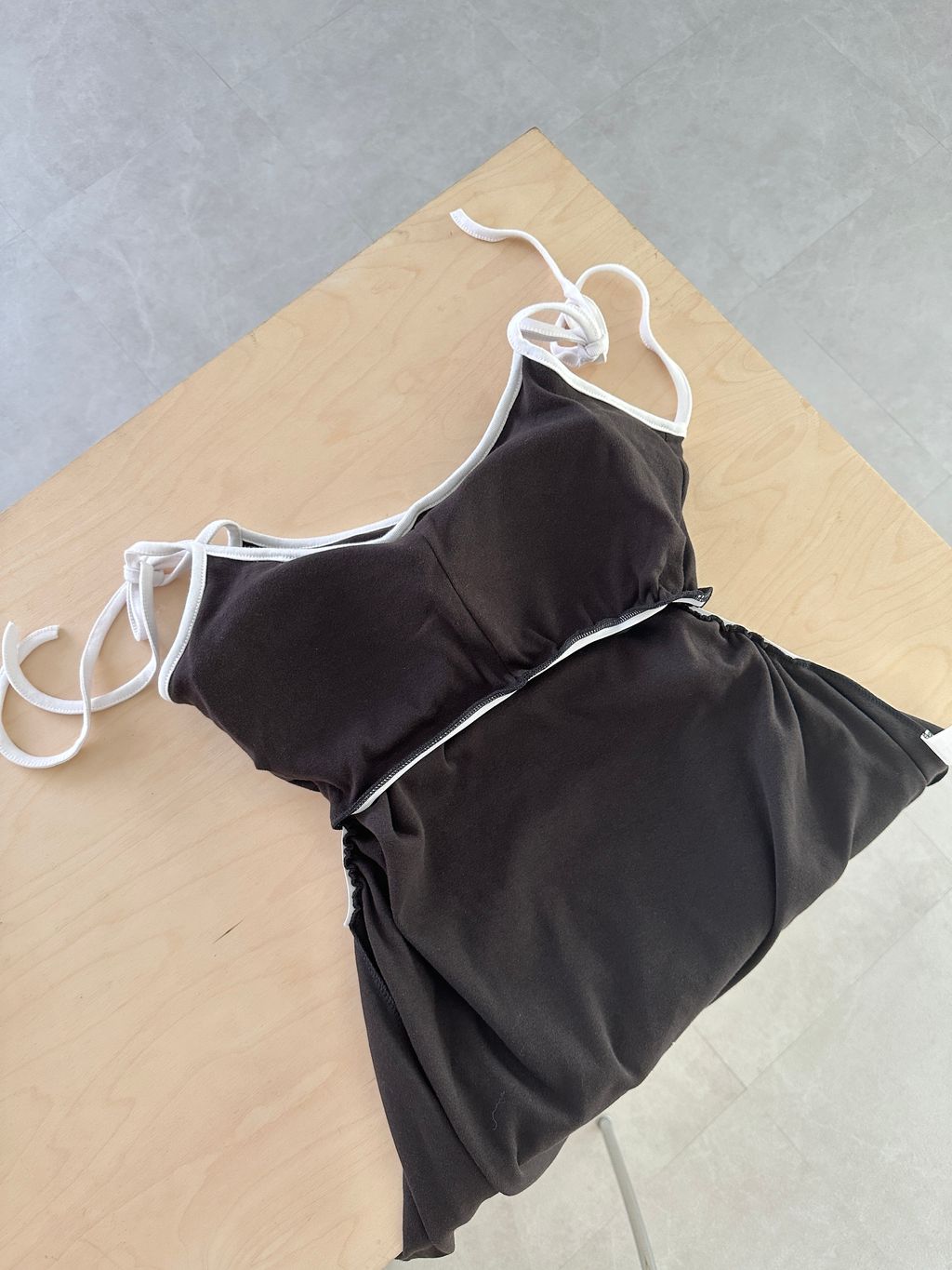 (正韓)愛心綁帶連身裙 (4)