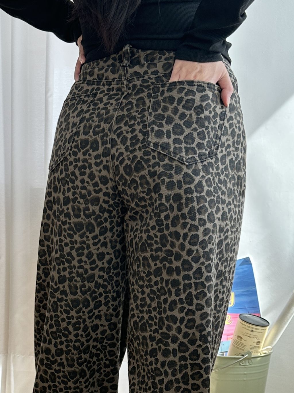 豹紋高腰寬褲 (8)
