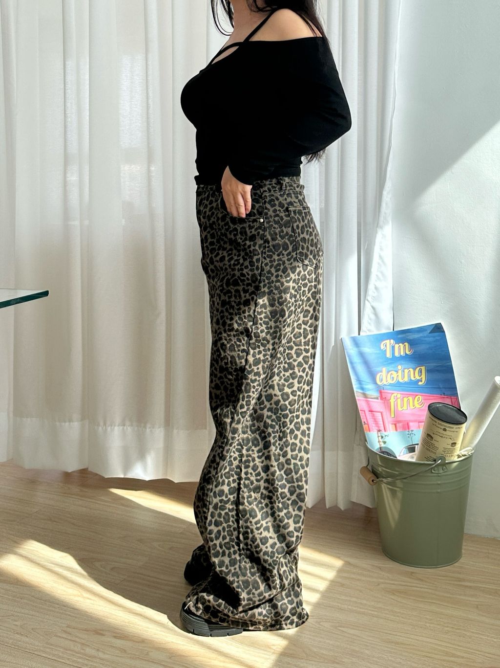豹紋高腰寬褲 (7)