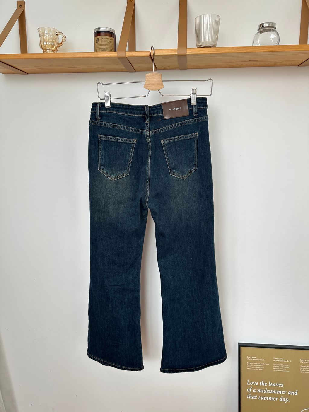 高腰簡約喇叭牛仔褲(彈力) (9)