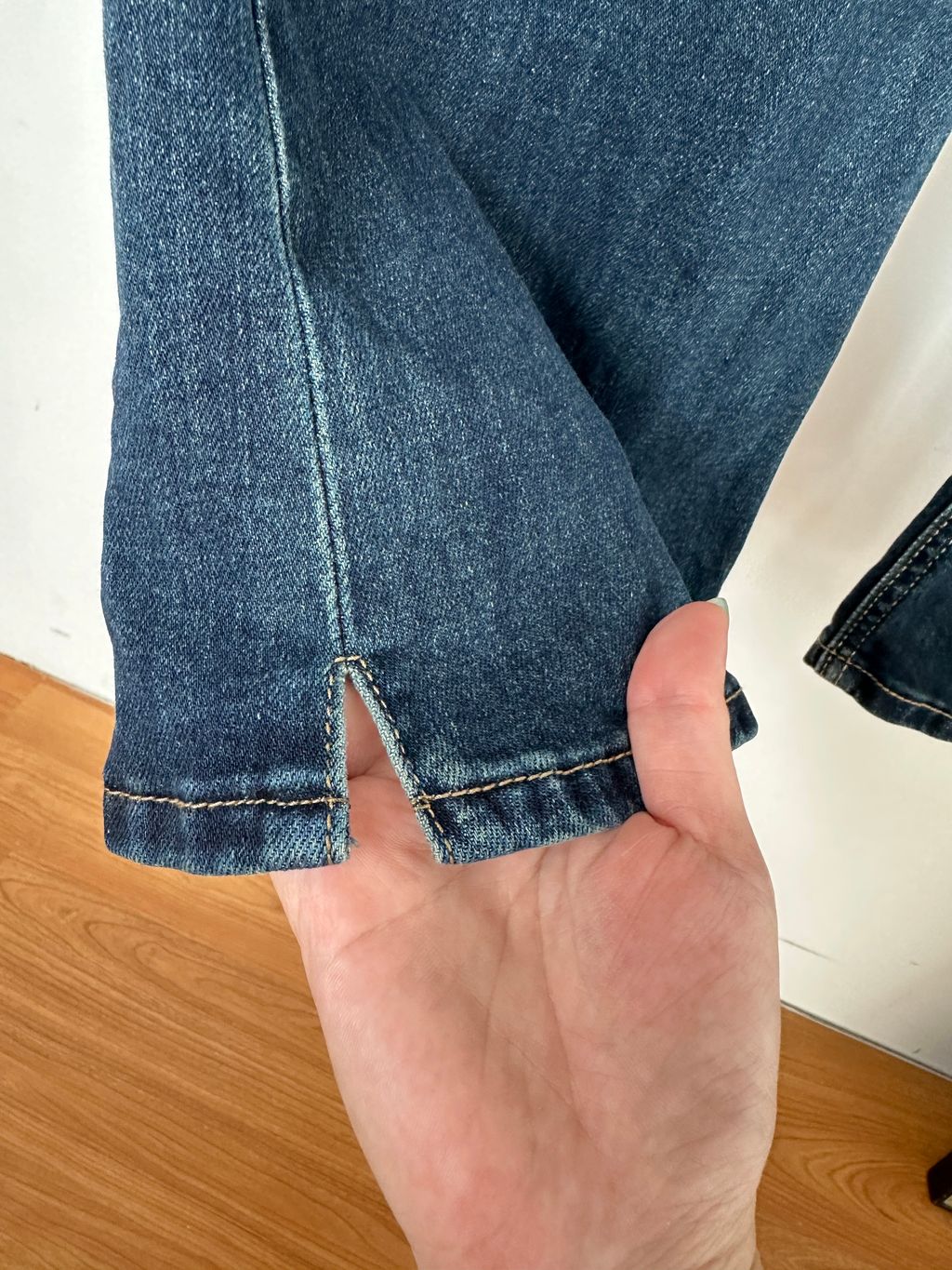 高腰簡約喇叭牛仔褲(彈力) (10)