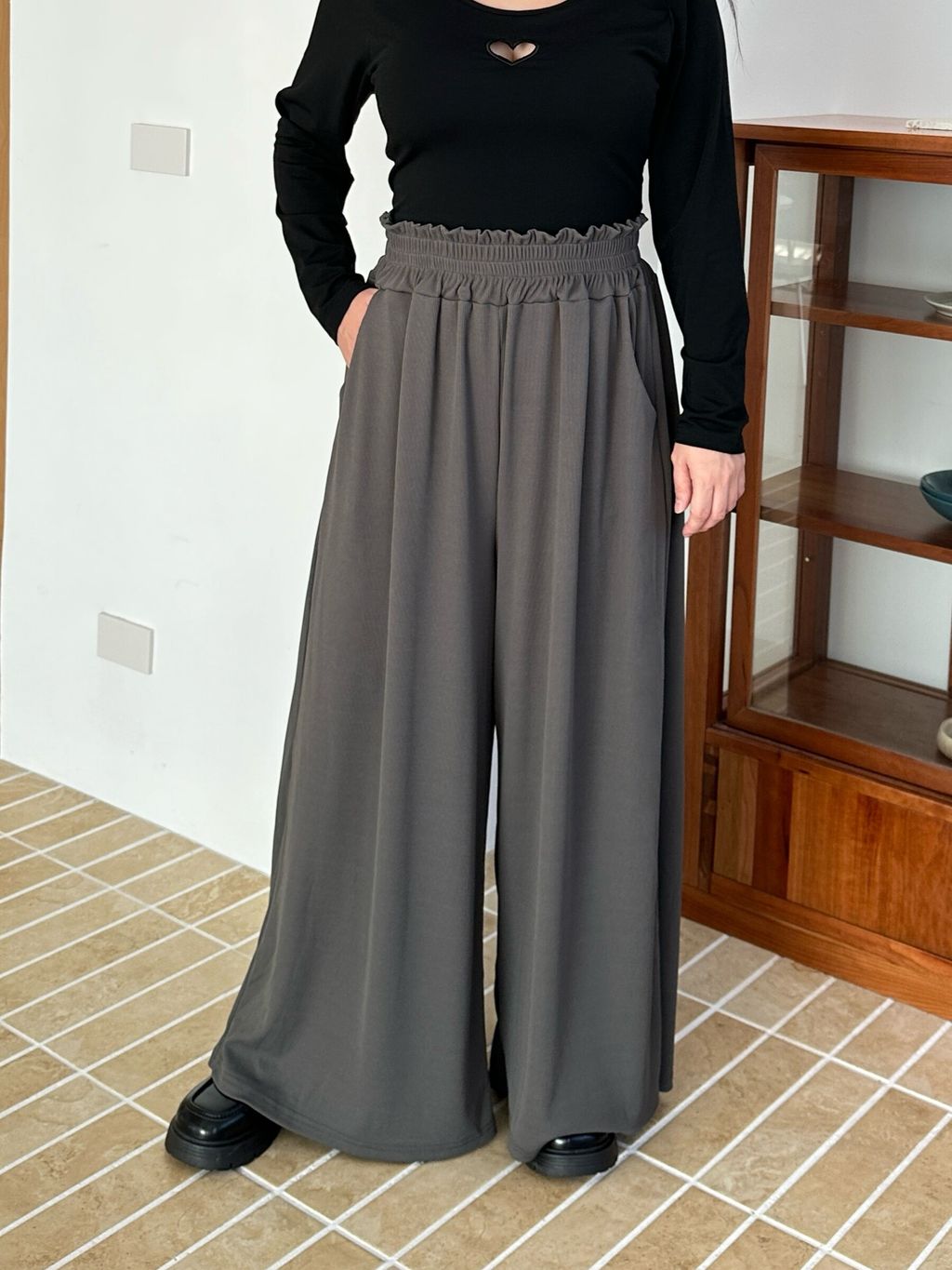 (正韓)高腰收腹寬褲 (6)