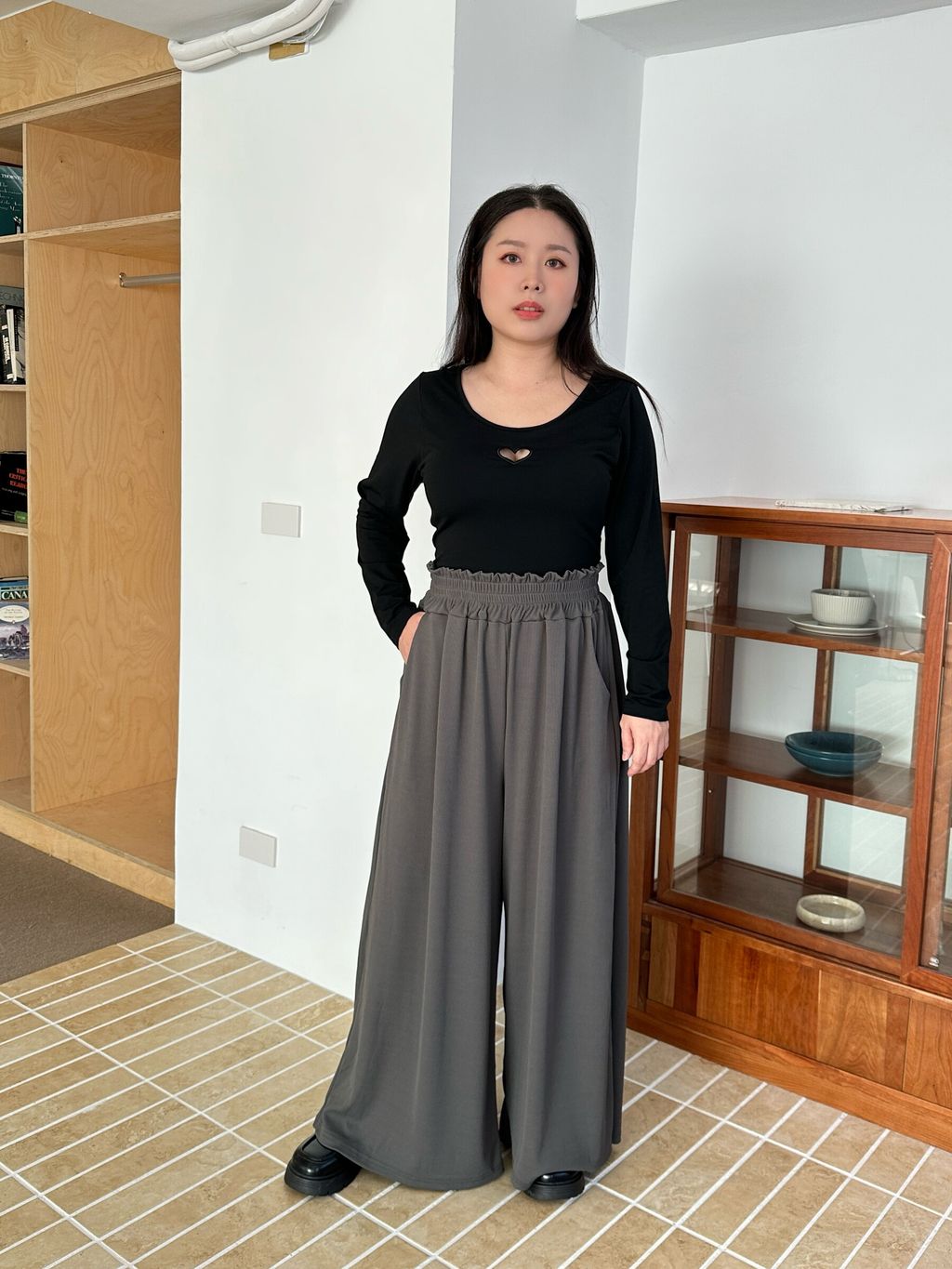 (正韓)高腰收腹寬褲 (8)