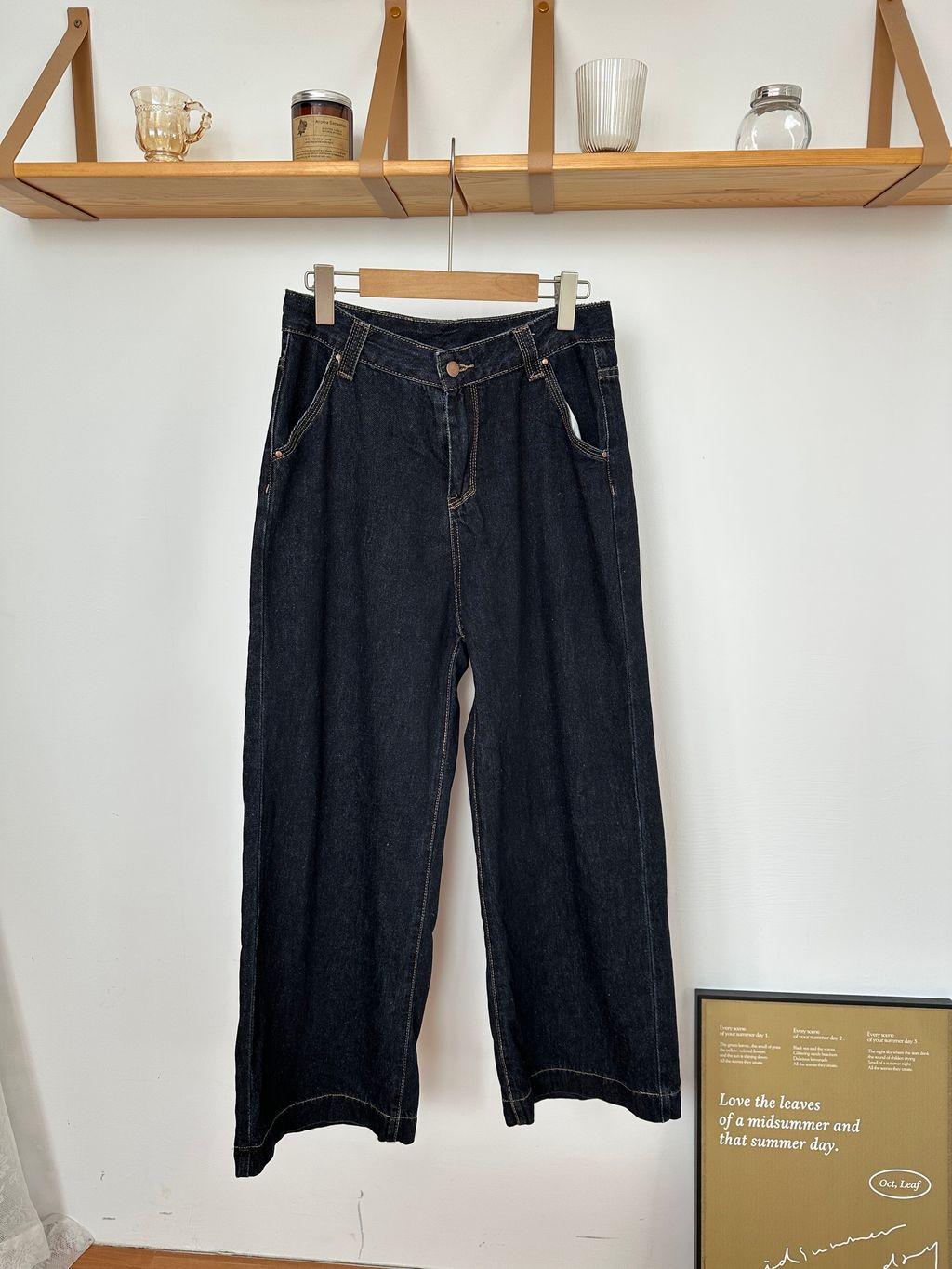 經典牛仔寬褲 (1)