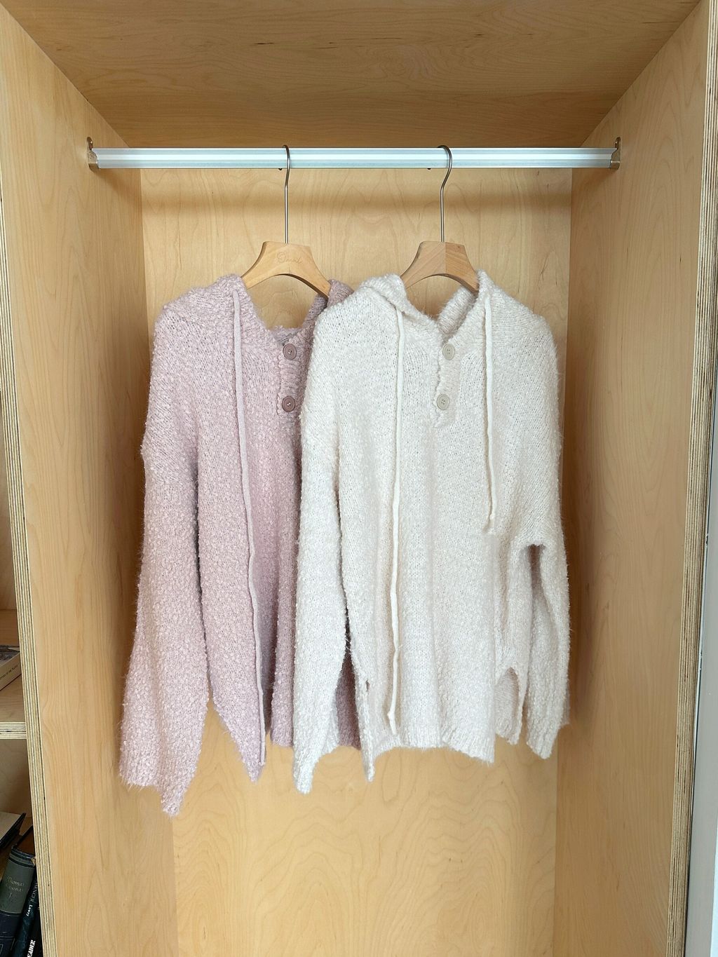 泰迪絨連帽長版毛衣 (15)