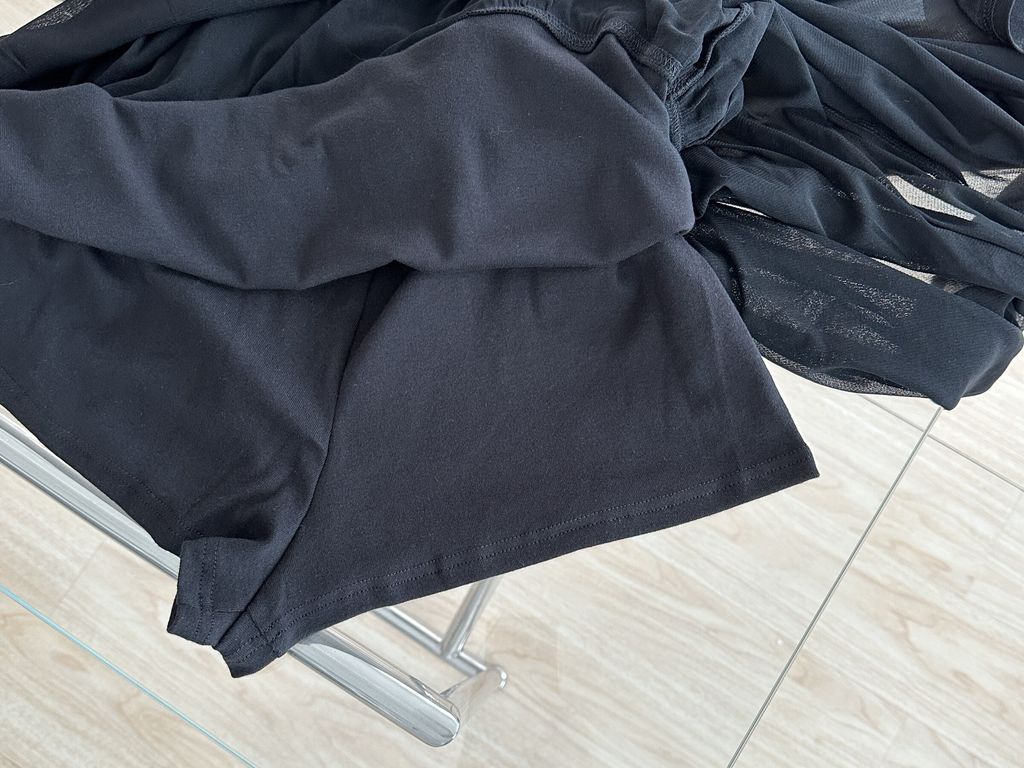 (台灣製)透膚高腰拼接長裙 (8)