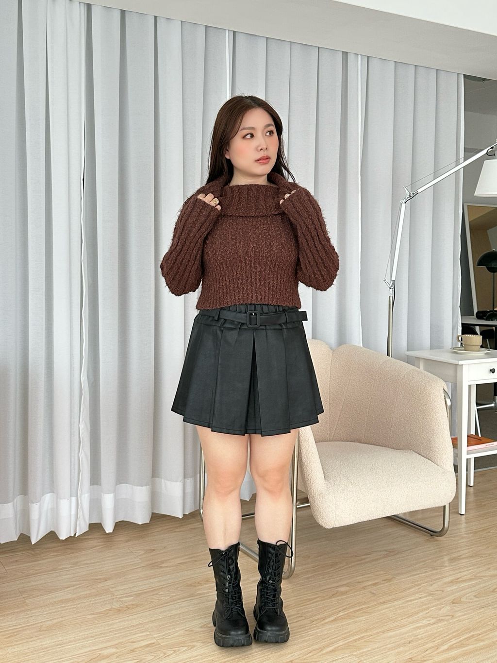 翻領一字絨感毛衣 (14)