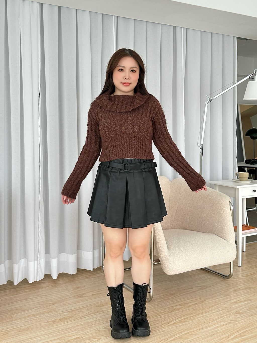 翻領一字絨感毛衣 (16)