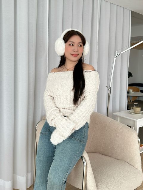 翻領一字絨感毛衣 (10)