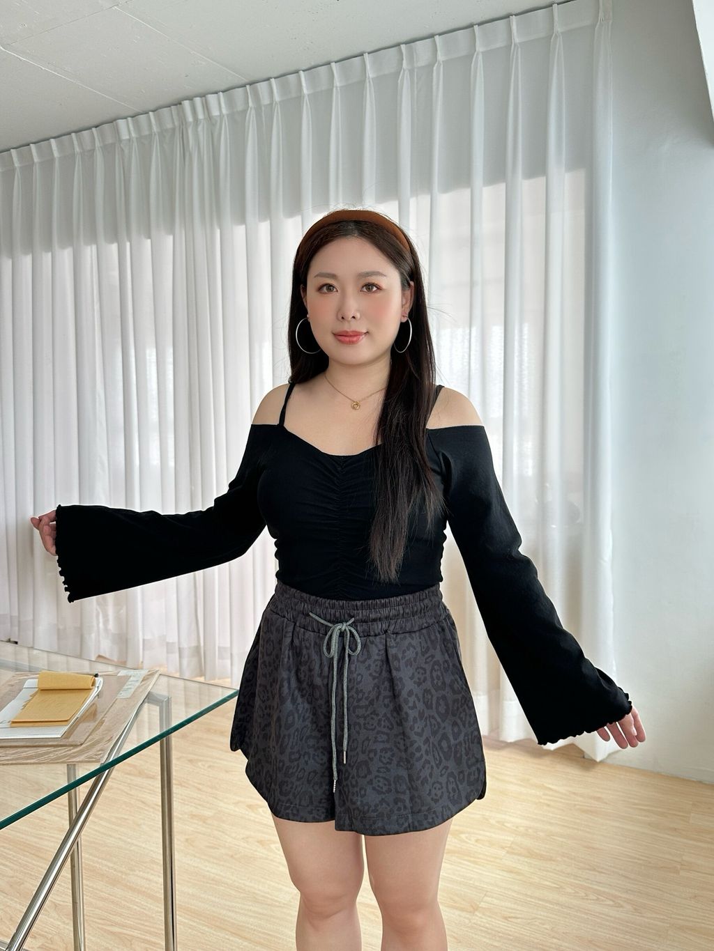 豹紋麂皮短褲 (8)