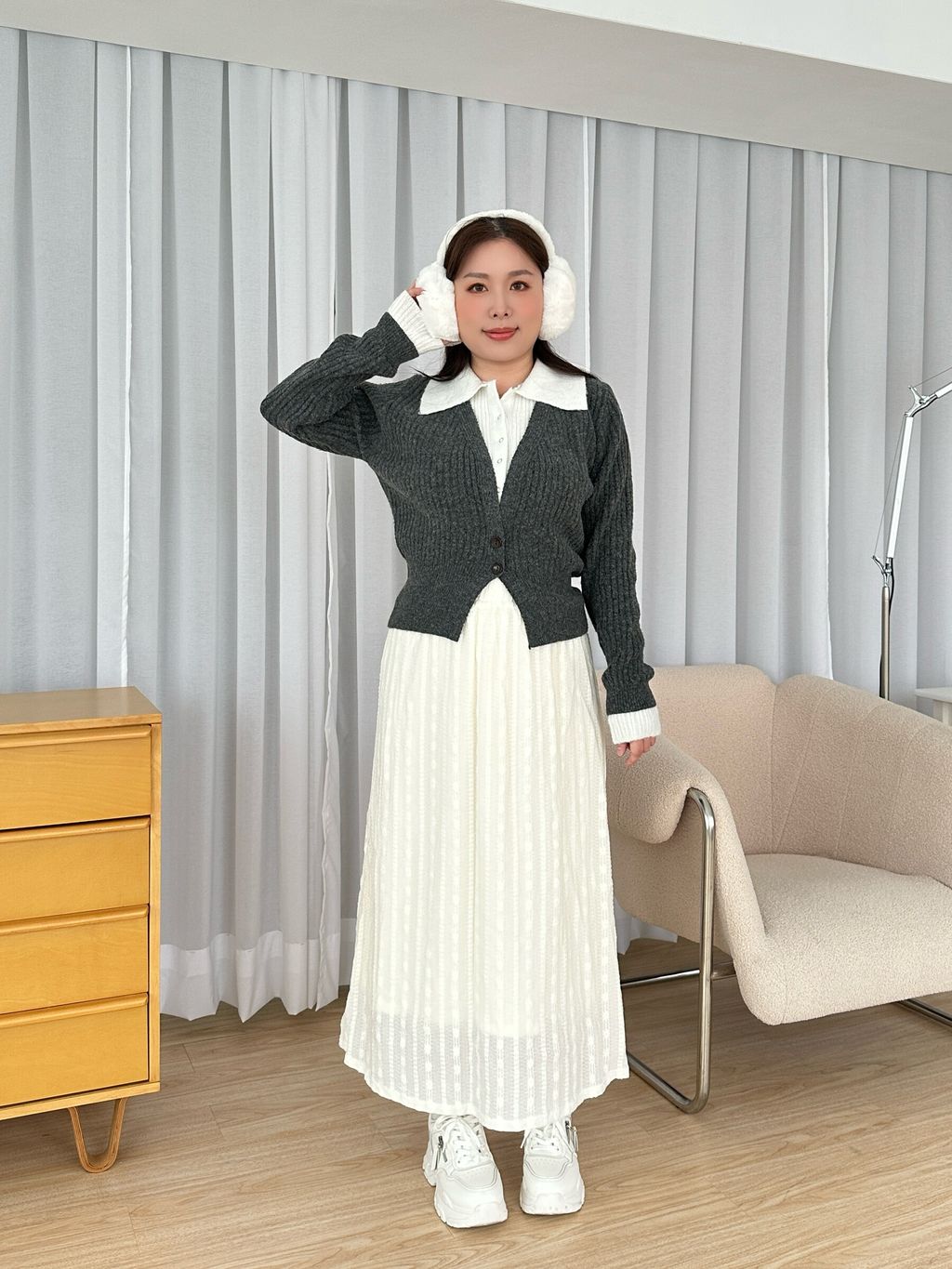 拼接翻領針織上衣 (12)