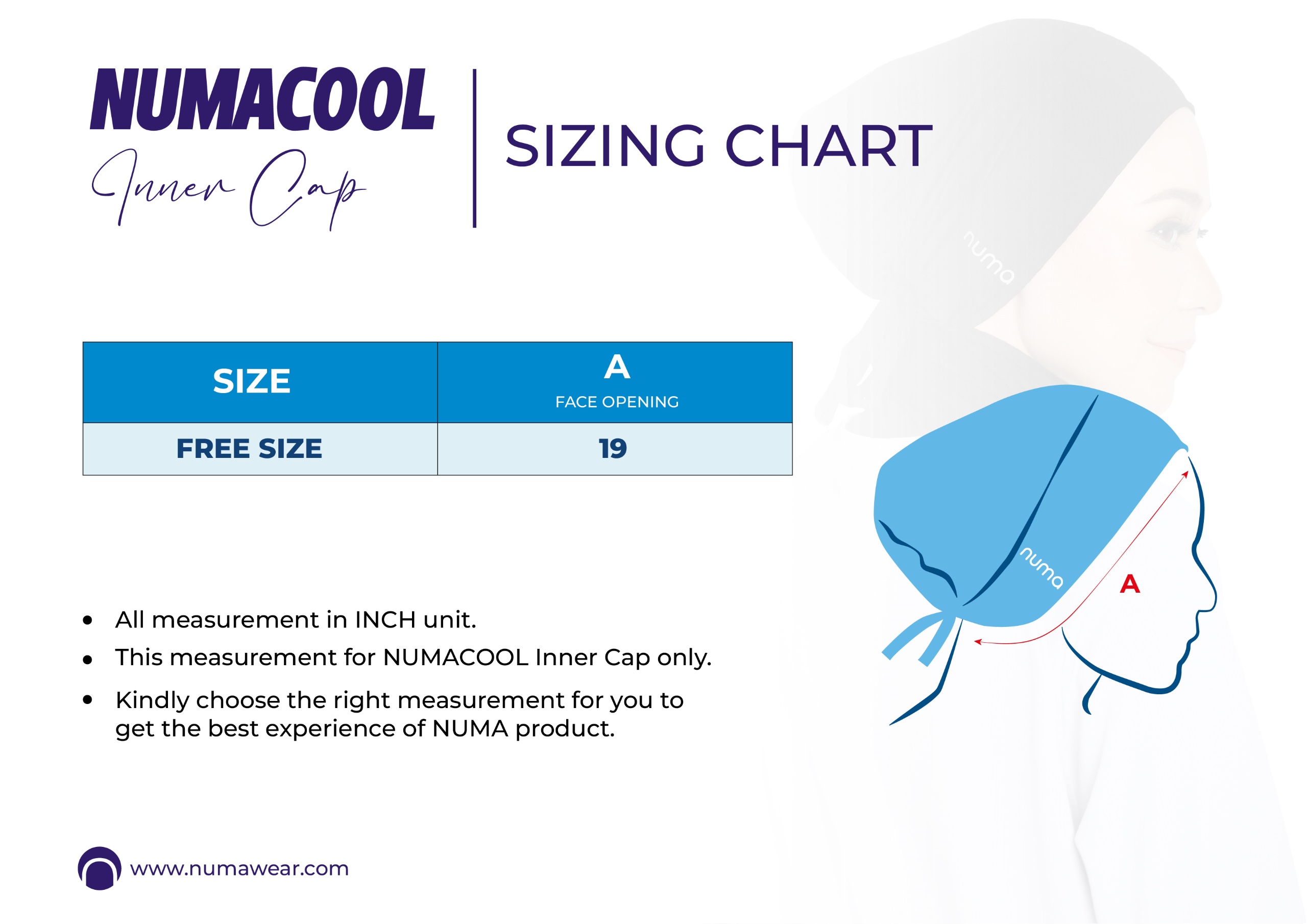 size chart numacool innercap