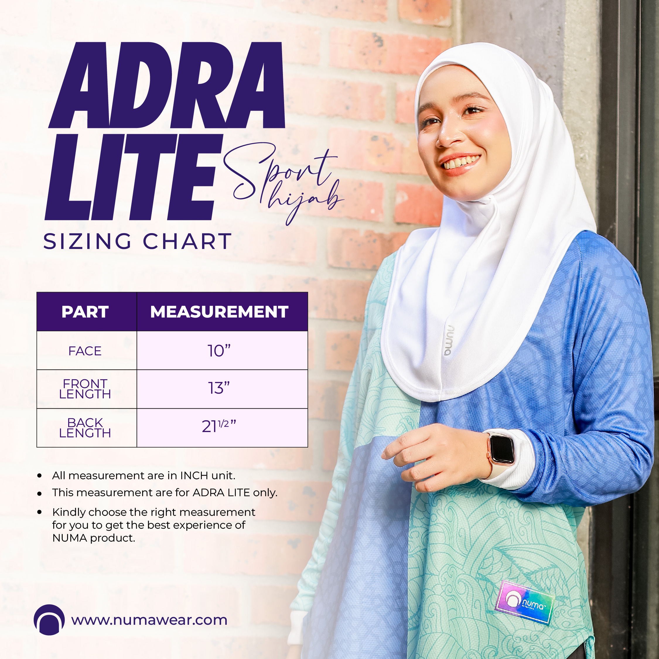 ADRA LITE - Sizing Chart