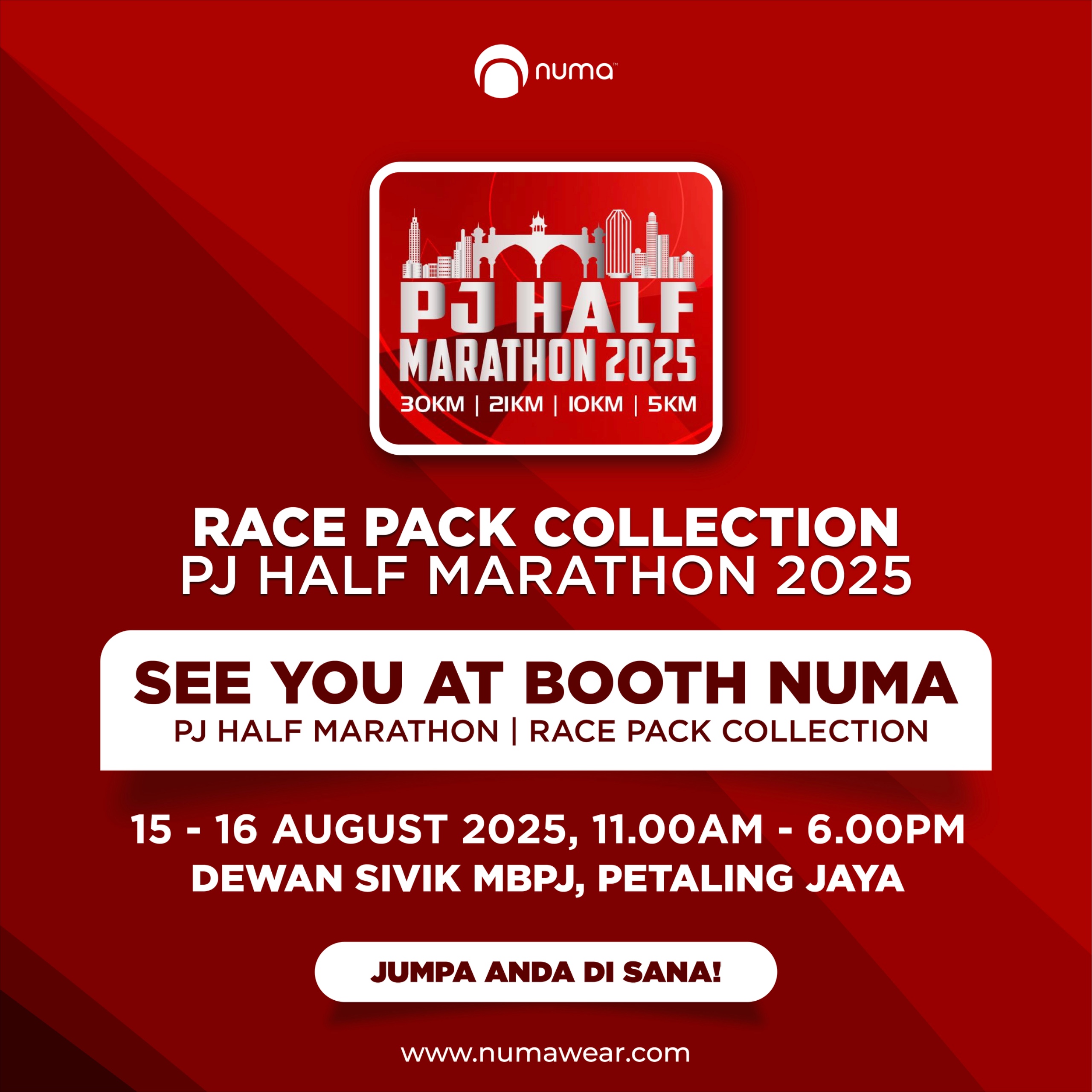 Catch NUMA at the PJ Half Marathon 2025 – Visit Us During Race Pack Collection !