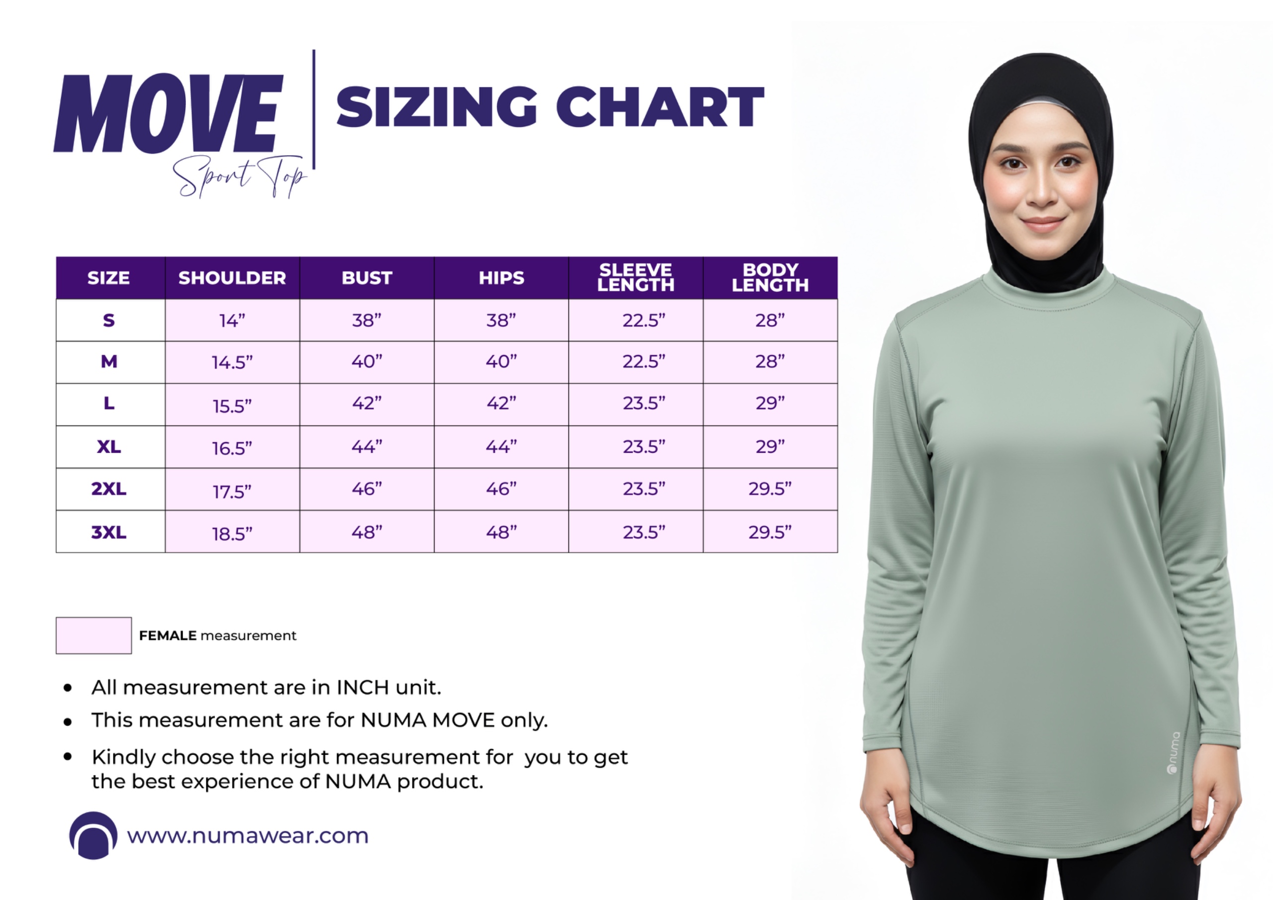 MOVE Sizing Chart