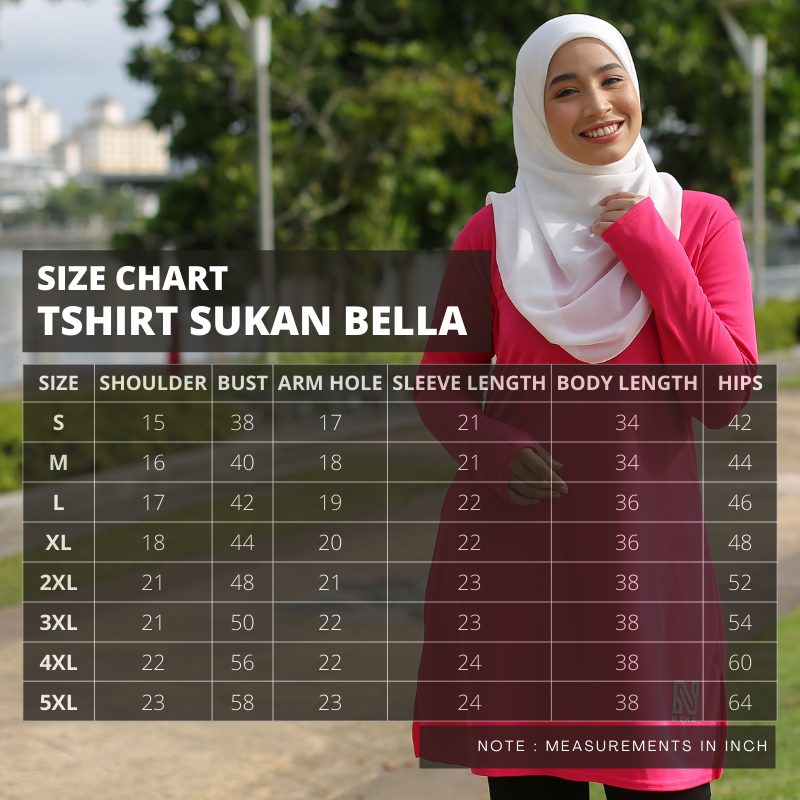BELLA size chart